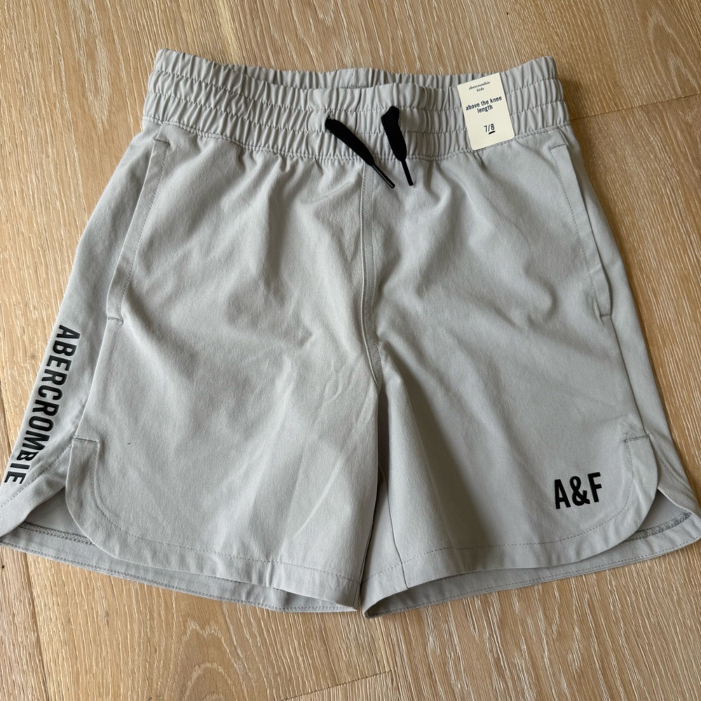 Boys Abercrombie & Fitch Light Gray Elastic Shorts
